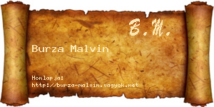 Burza Malvin névjegykártya